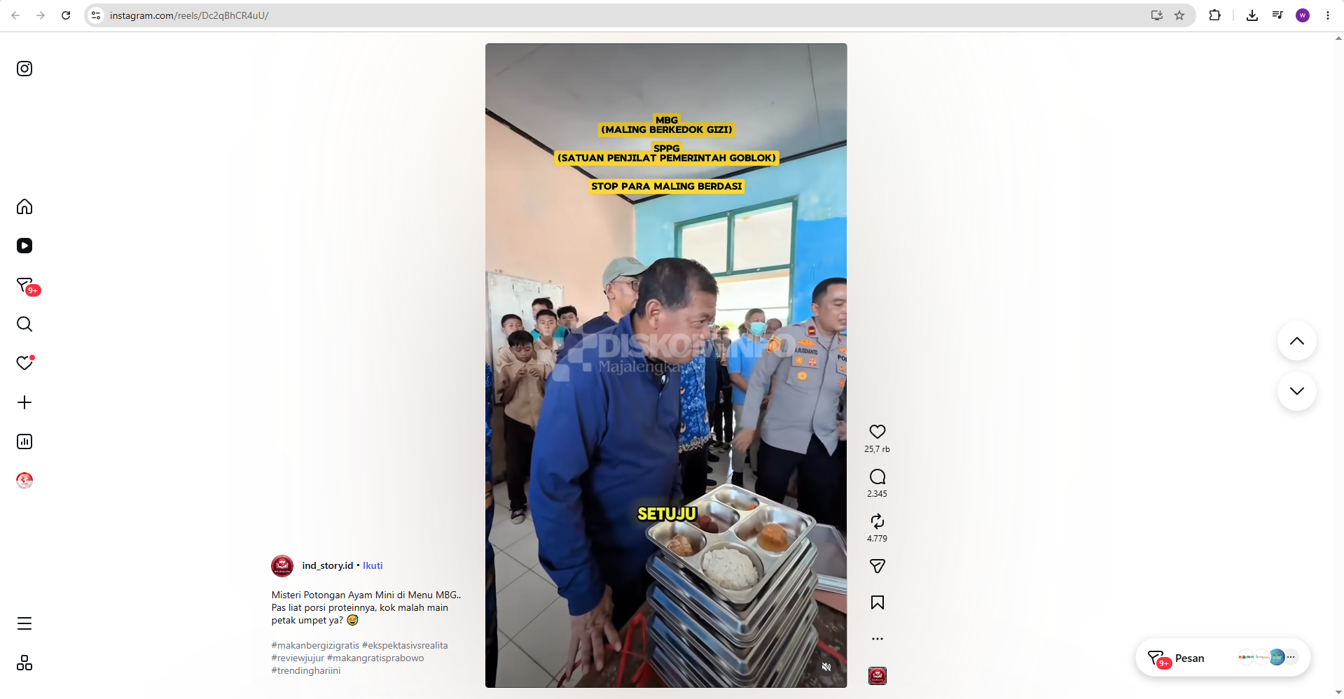 Bupati Majalengka Luruskan Video Sidak MBG yang dipelintir